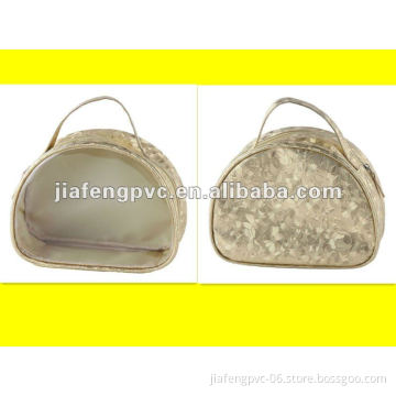 Popular fancy golden color cosmetic bag for facial product packing with reasonable price